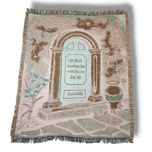 Tapestry Blanket Joshua 24 : 15 As For Me & My House We Will Serve the LORD New - Picture 8 of 10